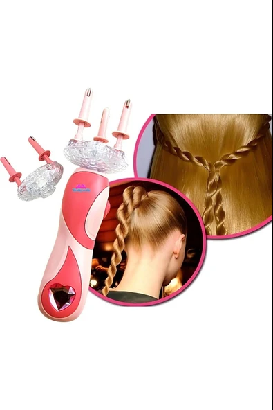 Pilli Otomatik Saç Örgü Makinesi Kız Çocuk Kuaför Oyuncak Seti - Resim 3