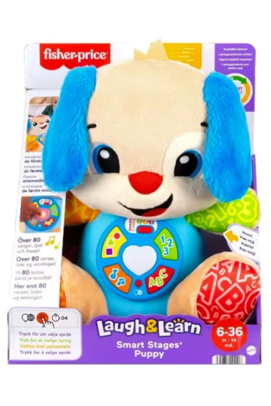 Fisher-Price Eğlen ve Öğren Yaşa Göre Gelişim Köpekçik, birden fazla dilde, bebek oyuncağı JFD25 ürün görseli 1
