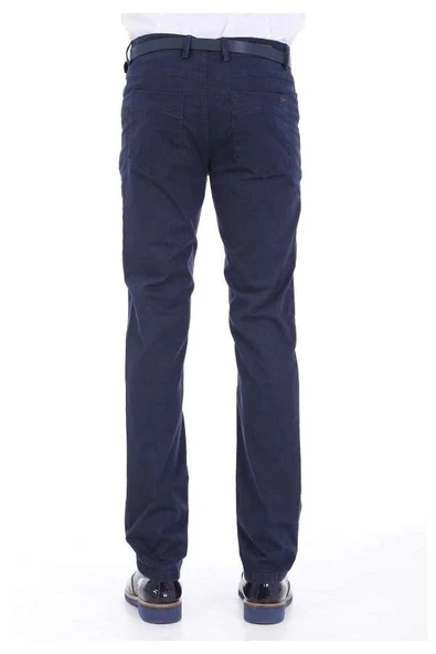 Pamuk 5 Cepli Lacivert Slim Fit Erkek Pantolon - Wessi - Resim 3