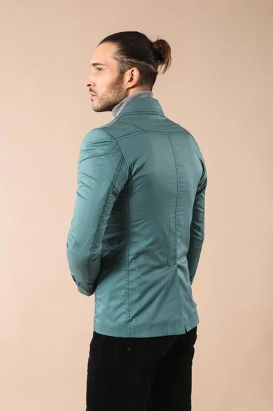 Yeşil Pamuk Trençkot - Wessi - Resim 4