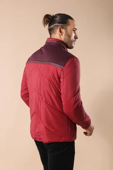 Şişme Kapitone Kırmızı Mont - Wessi - Resim 4