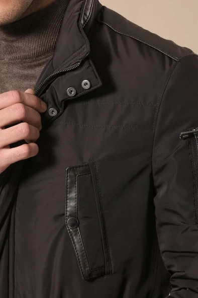 Kol Deri Cepli Koyu Kahve Mont - Wessi - Resim 2