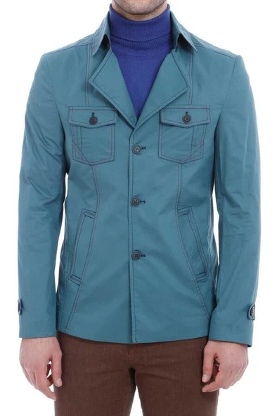 Yeşil Pamuk Trençkot - Wessi - Resim 5