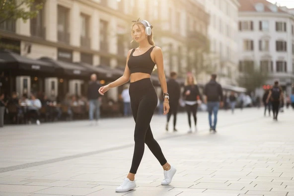 Bilek hizasında yüksek belli comfortlux   tayt - Resim 9