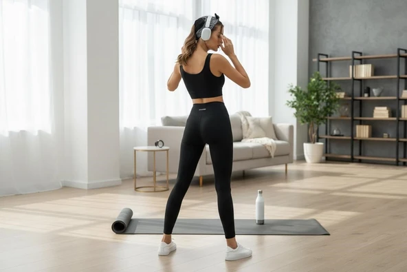 Bilek hizasında yüksek belli comfortlux   tayt - Resim 10