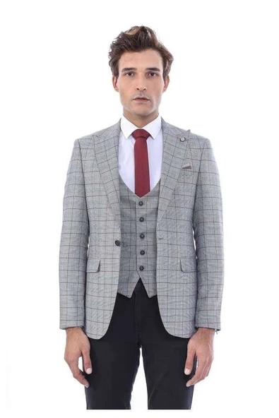 Ekose Ceket Yelek Set - Wessi - Resim 10