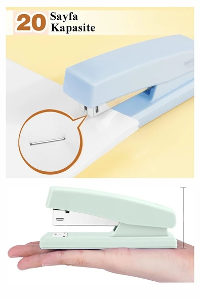 Shinya Hiragami出品 PTTAVM: Açık Yeşil Zımba Makinesi No:10 ve Delgeç 1 Adet Küçük
