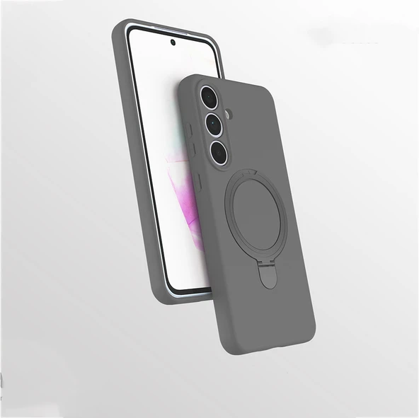 Samsung Galaxy S25 FE Kılıf Kablosuz Şarj Özellikli Standlı Samara Kapak - Resim 6