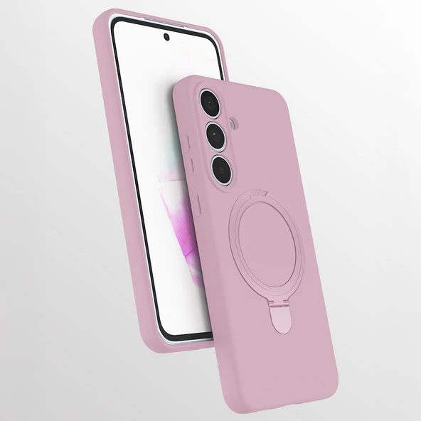 Samsung Galaxy S25 FE Kılıf Kablosuz Şarj Özellikli Standlı Samara Kapak - Resim 8