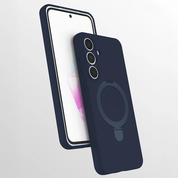 Samsung Galaxy S25 FE Kılıf Kablosuz Şarj Özellikli Standlı Samara Kapak - Resim 9