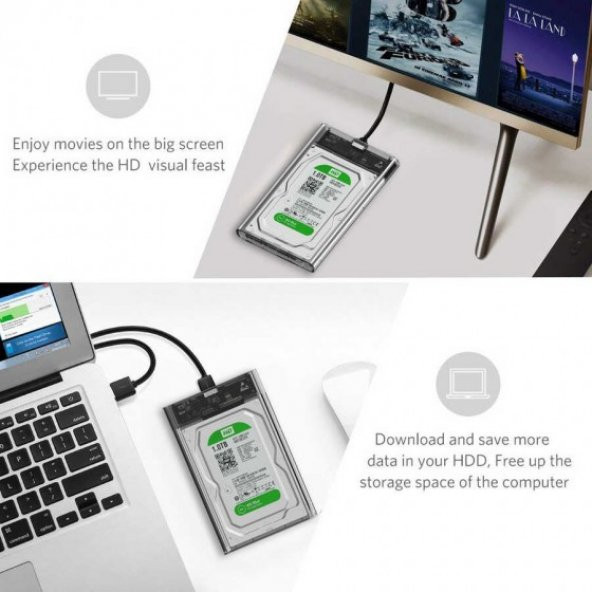 2.5 Inç Hdd Ssd Kutusu Usb 3.0 Harici Harddisk Kutusu QG-ST04 - 5