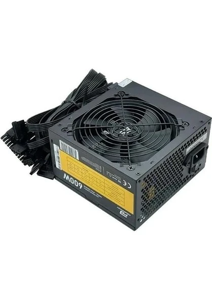 POWERBOOST PB-600AR 600W RETAIL BOX (KUTULU) 12 CM SİYAH FAN ATX POWER SUPPLY ürün görseli 1