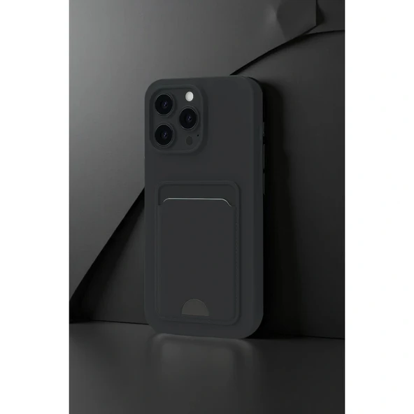 İphone 16 Pro Kılıf Kelvin Kartvizitli Silikon - Lacivert - Resim 2