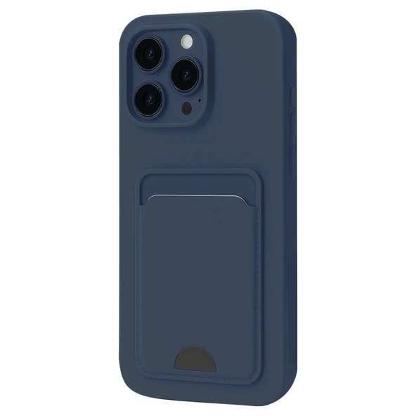 İphone 16 Pro Kılıf Kelvin Kartvizitli Silikon - Lacivert ürün görseli 1