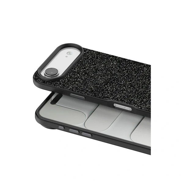 Onegif Apple İphone 17 Air Bright Simli Kapak - Siyah - Resim 2
