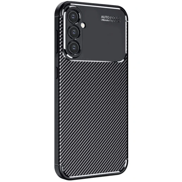 Samsung Galaxy S24 Fe Kılıf Auto Focus Karbon Kapak - Siyah ürün görseli 1