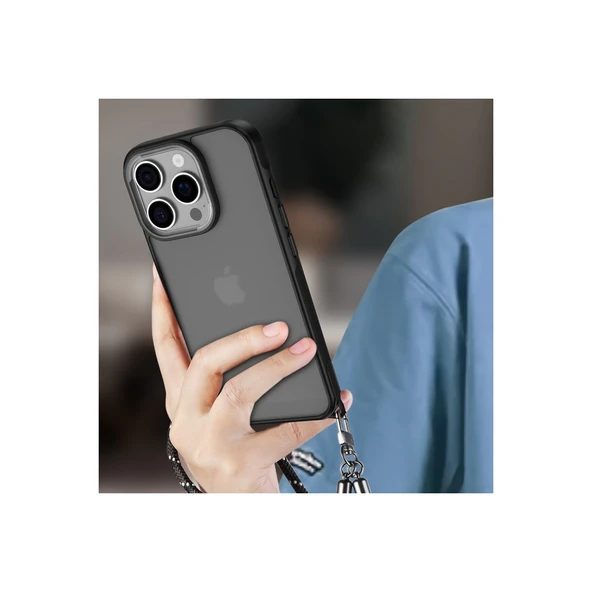 İphone 16 Pro Max Kılıf Elegant Kapak - Siyah - Resim 2