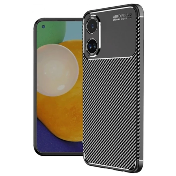 Oppo A38 Kılıf Auto Focus Karbon Kapak - Siyah ürün görseli 1