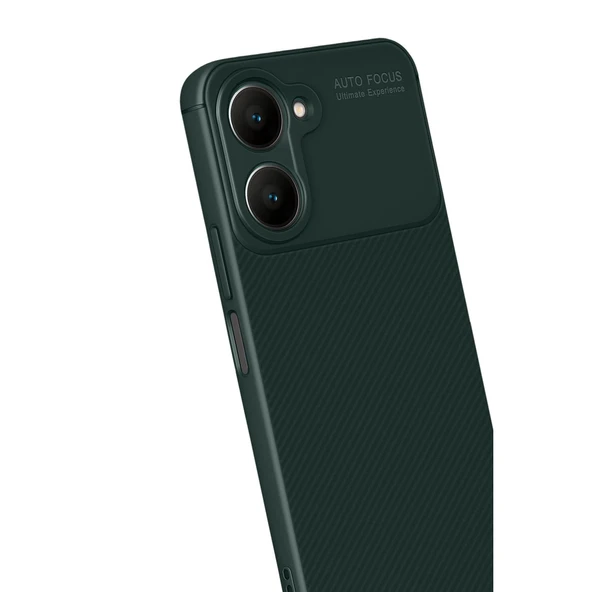 Vivo Y18 Kılıf Auto Focus Karbon Kapak - Koyu Yeşil - Resim 3