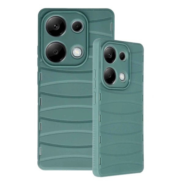 Xiaomi Redmi Note 13 Pro 4g Kılıf Bibercas Silikon Kapak - Koyu Yeşil - Resim 3