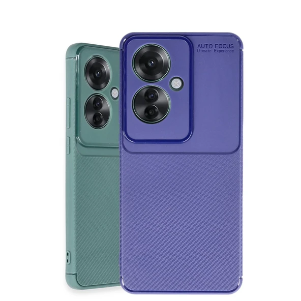 Oppo Reno 11f Kılıf Auto Focus Karbon Kapak - Koyu Yeşil - Resim 3