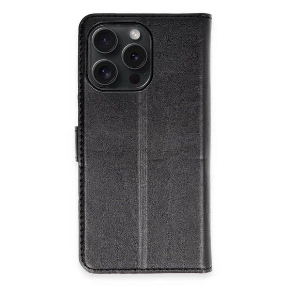 İphone 15 Pro Max Kılıf Trend S Plus Kapaklı Kılıf - Siyah ürün görseli 1