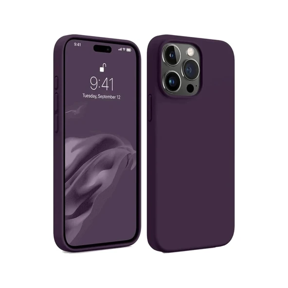 İphone 15 Pro Max Kılıf First Silikon - Mürdüm ürün görseli 1