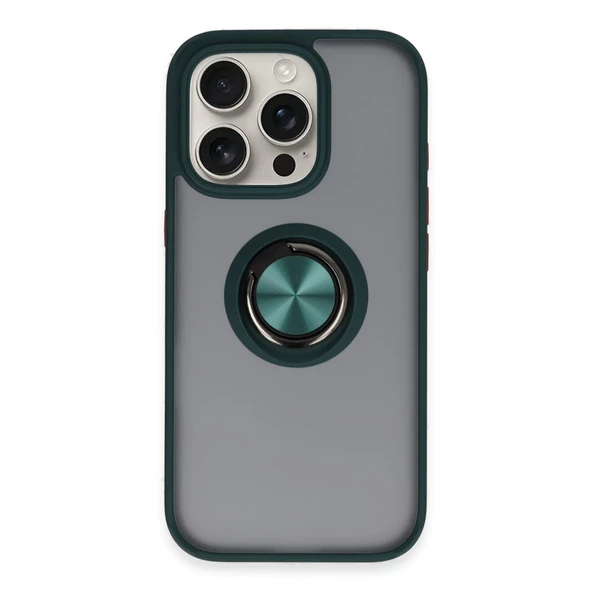 İphone 16 Pro Max Kılıf Montreal Yüzüklü Silikon Kapak - Yeşil ürün görseli 1