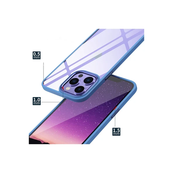 İphone 13 Pro Max Kılıf Power Silikon - Mor - Resim 3