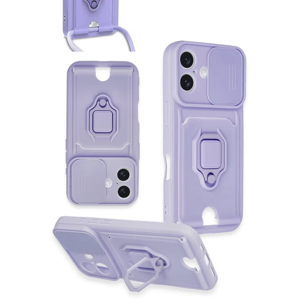 Xiaomi Redmi 13 4g Kılıf Zuma Kartvizitli Yüzüklü Silikon - Pembe - Resim 4