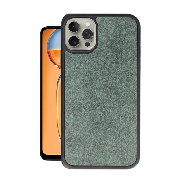 İphone 14 Pro Kılıf Aras Deri Kapak - Koyu Yeşil ürün görseli 1