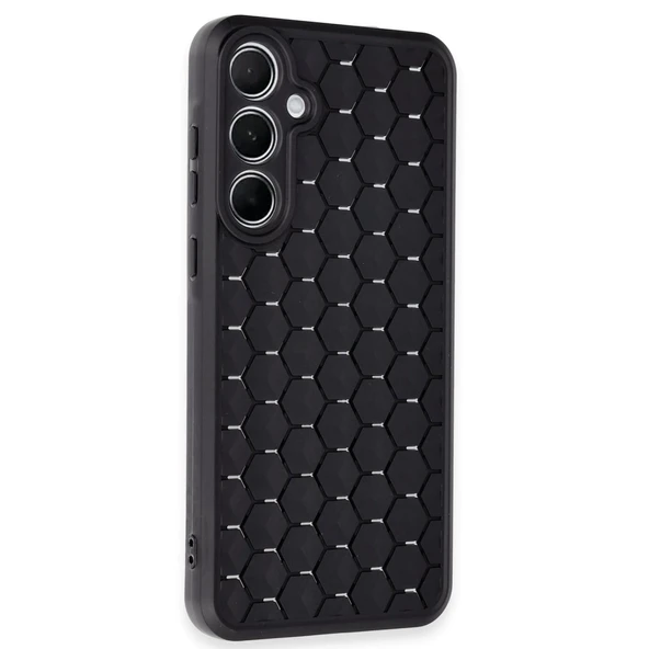 Samsung Galaxy A15 4g Kılıf Petek Silikon Kapak - Siyah - Resim 2