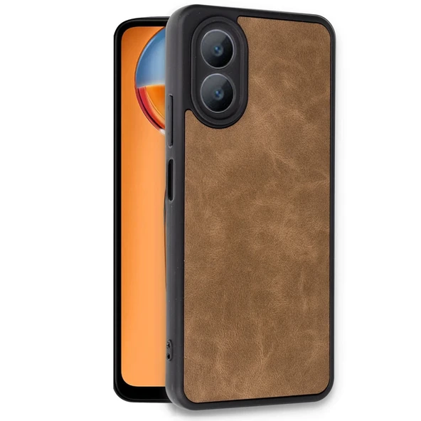 Oppo A38 Kılıf Aras Deri Kapak - Taba - Resim 2