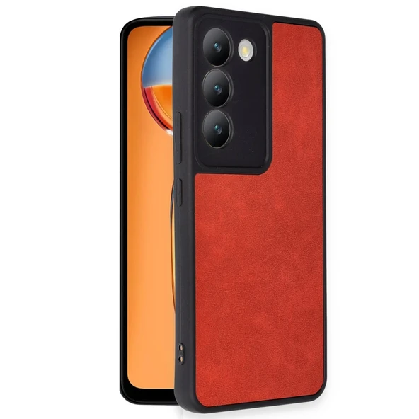 Vivo V30 Lite 4g Kılıf Aras Deri Kapak - Kırmızı - Resim 2