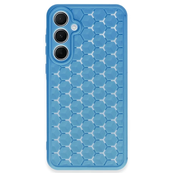 Samsung Galaxy A55 5g Kılıf Petek Silikon Kapak - Mavi ürün görseli 1