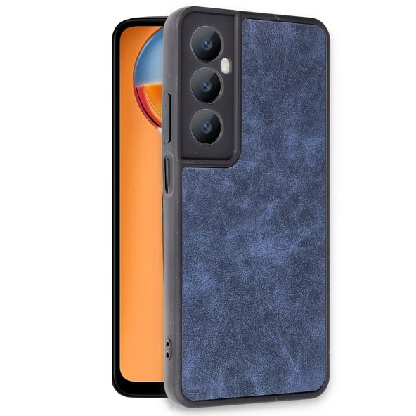Realme C65 Kılıf Aras Deri Kapak - Lacivert - Resim 2