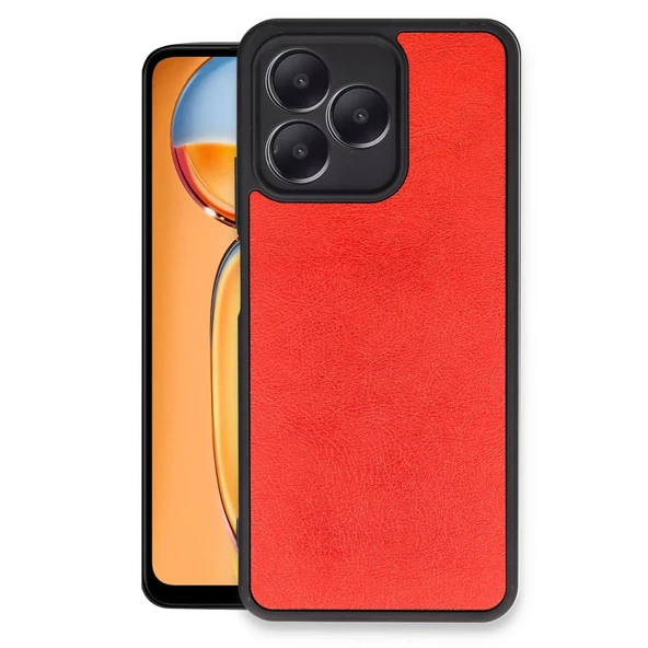 Realme Note 50 4g Kılıf Aras Deri Kapak - Kırmızı - Resim 2