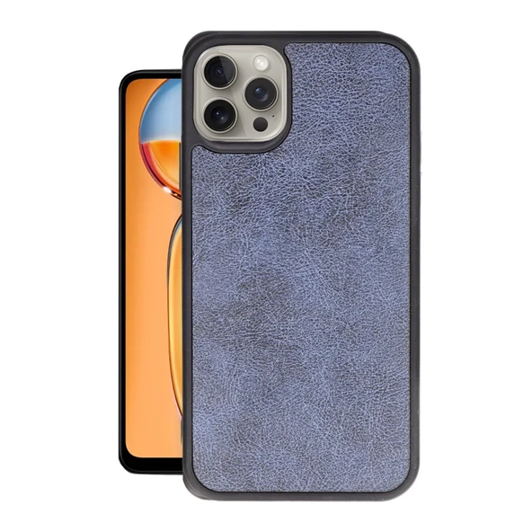 İphone 14 Pro Max Kılıf Aras Deri Kapak - Lacivert ürün görseli 1