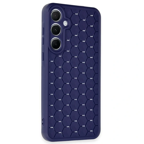 Samsung Galaxy A25 5g Kılıf Petek Silikon Kapak - Lacivert - Resim 2