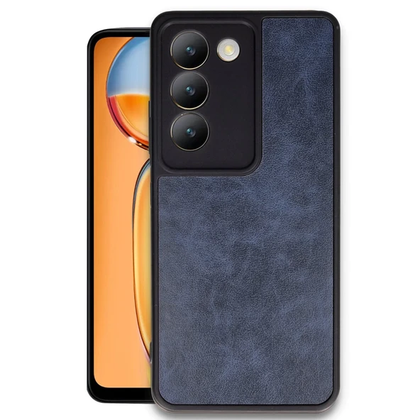 Vivo V30 Lite 4g Kılıf Aras Deri Kapak - Lacivert ürün görseli 1