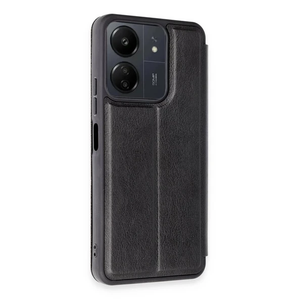 Xiaomi Redmi 13c Kılıf Flip Cover - Siyah - Resim 2