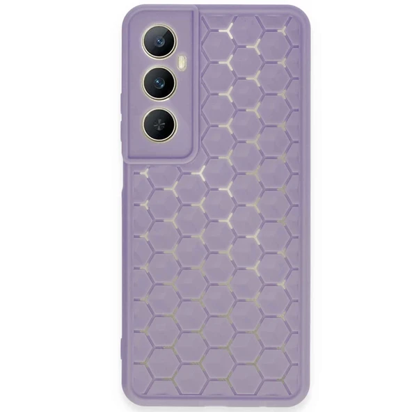 Realme C65 Kılıf Petek Silikon Kapak - Lila ürün görseli 1