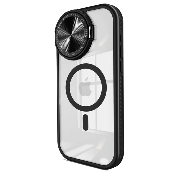 İphone 15 Pro Kılıf Teleskop Lens Magsafe Silikon Kapak - Siyah ürün görseli 1