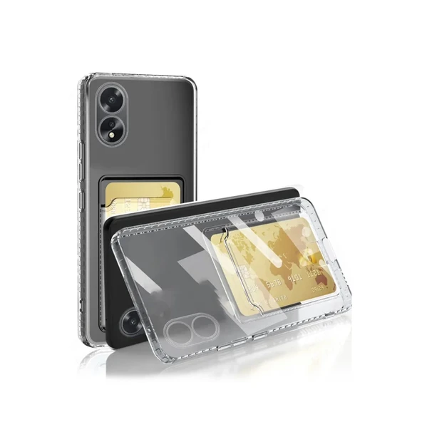 Oppo A38 Kılıf Kart Şeffaf Silikon - Şeffaf ürün görseli 1