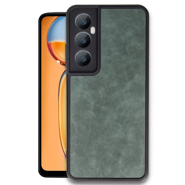Realme C65 Kılıf Aras Deri Kapak - Koyu Yeşil ürün görseli 1