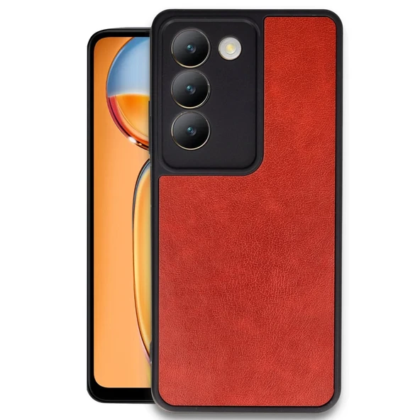 Vivo V30 Lite 4g Kılıf Aras Deri Kapak - Kırmızı ürün görseli 1