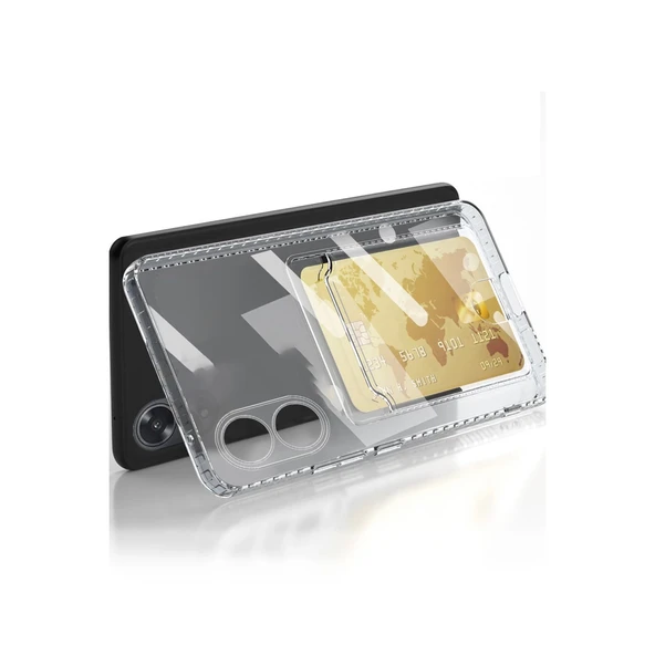 Oppo A38 Kılıf Kart Şeffaf Silikon - Şeffaf - Resim 2