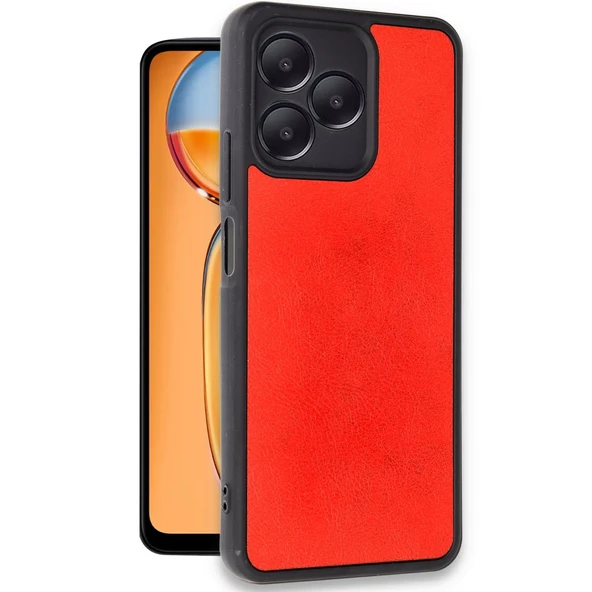 Realme Note 50 4g Kılıf Aras Deri Kapak - Kırmızı ürün görseli 1