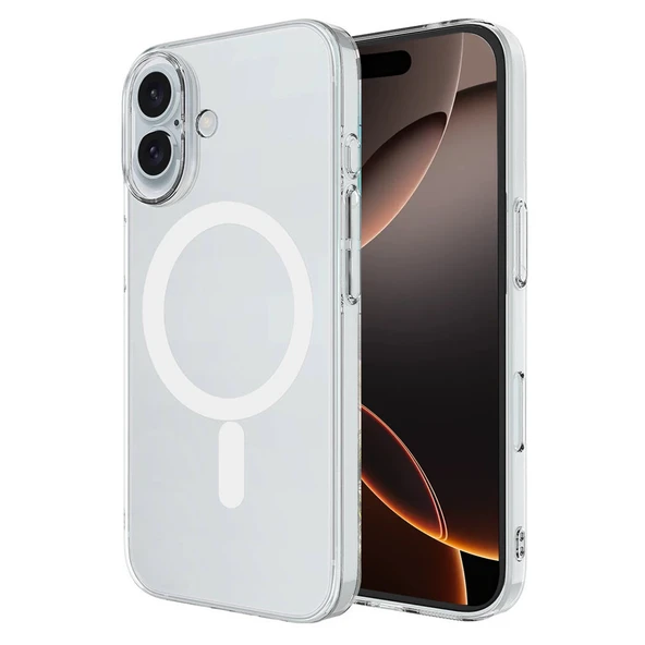 İphone 16 Kılıf Magneticsafe Şeffaf Silikon - Şeffaf ürün görseli 1