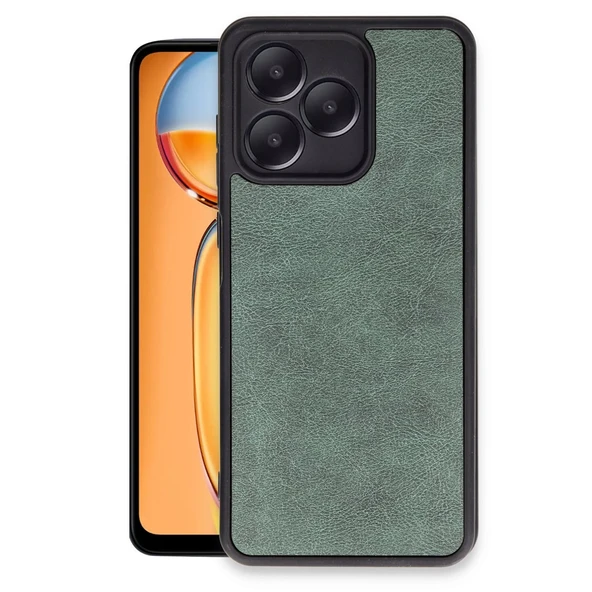 Realme Note 50 4g Kılıf Aras Deri Kapak - Koyu Yeşil ürün görseli 1